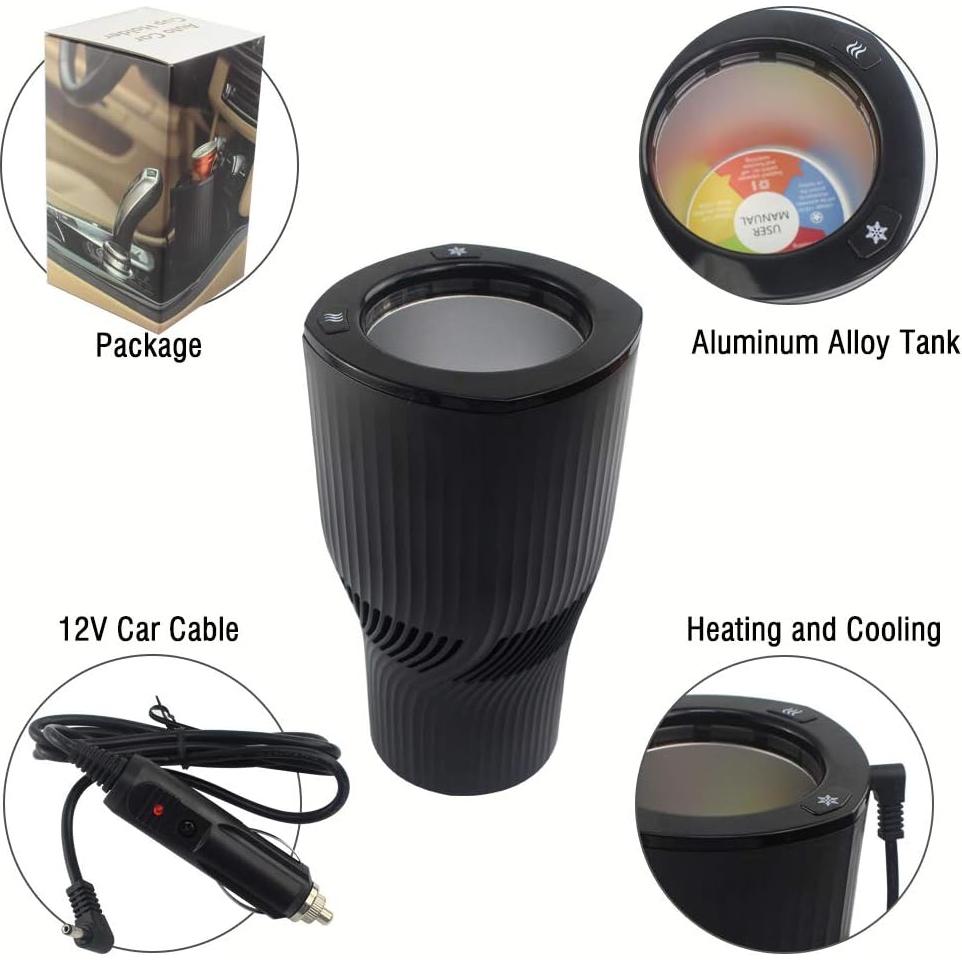 Soporte Calentador y Enfriador de Tazas HPYDIY 2-en-1 Negro