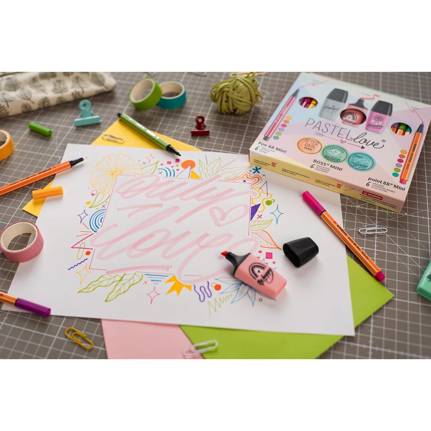 Set de Plumas STABILO Pastellove 18 Piezas - Fineliner y Marcadores