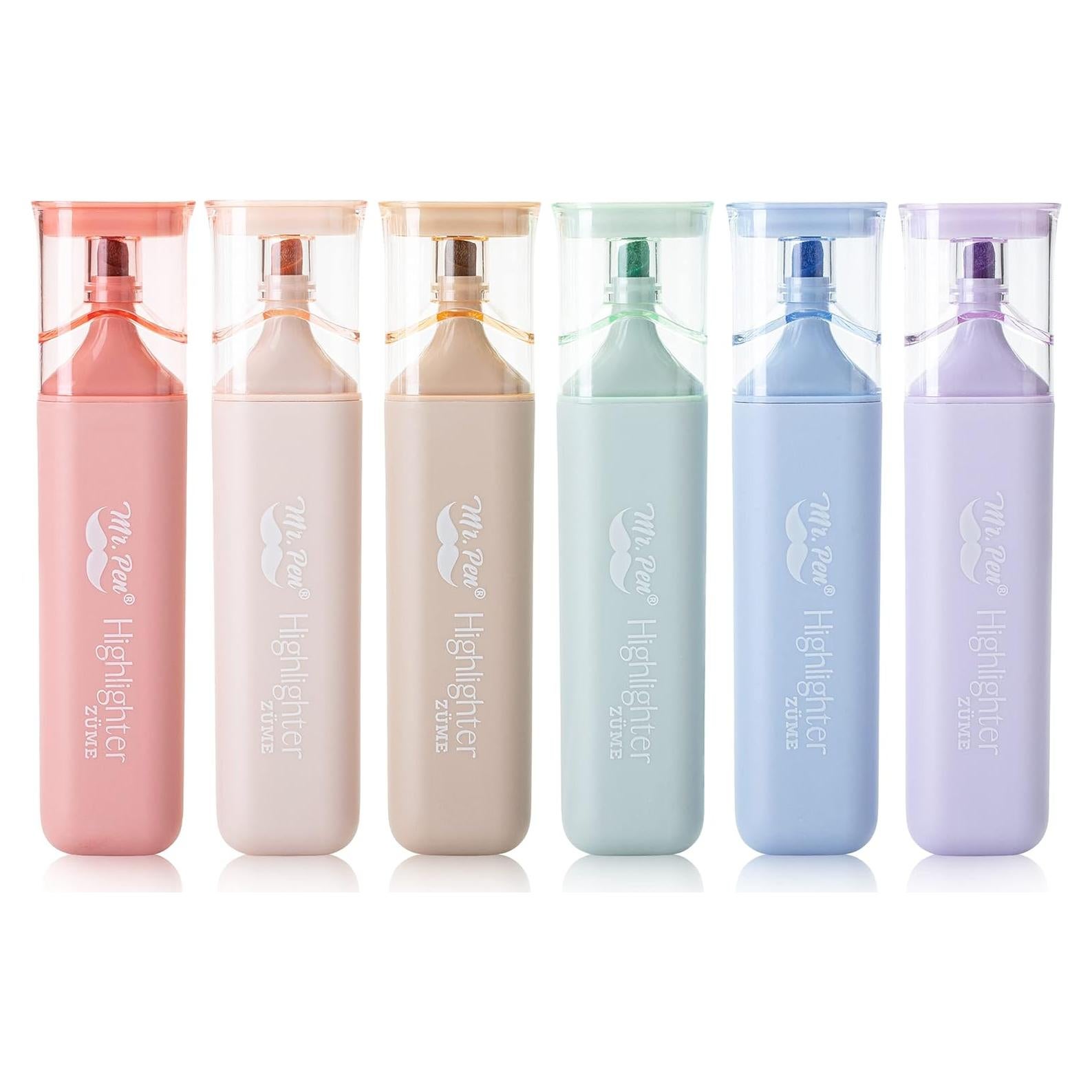 Marcadores Fluorescentes Pastel Mr. Pen 6 Colores Morandi Punta Chisel