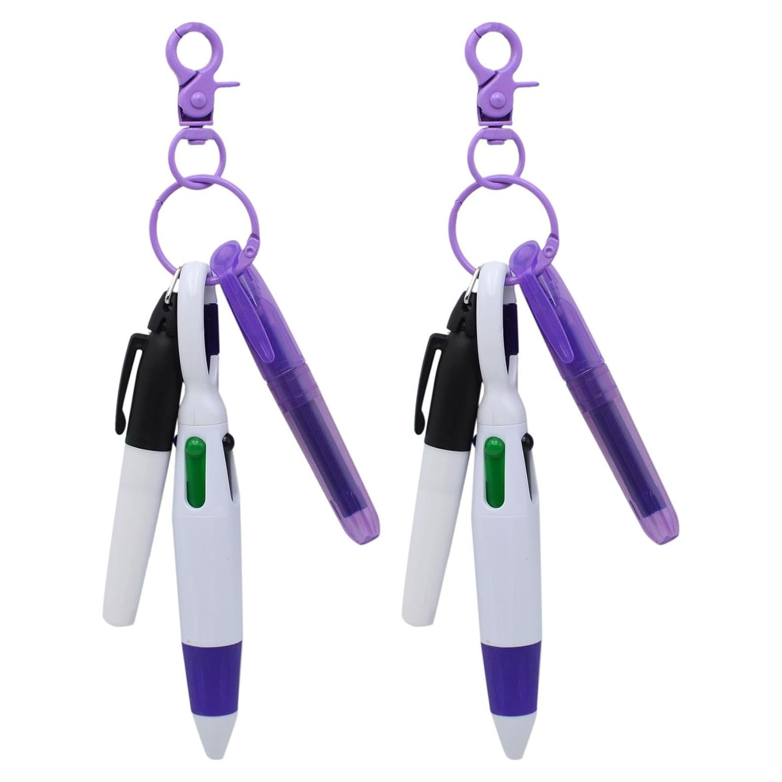 Conjunto de bolígrafos mini YYaaloa para enfermeras - 2 resaltadores y 2 llaveros