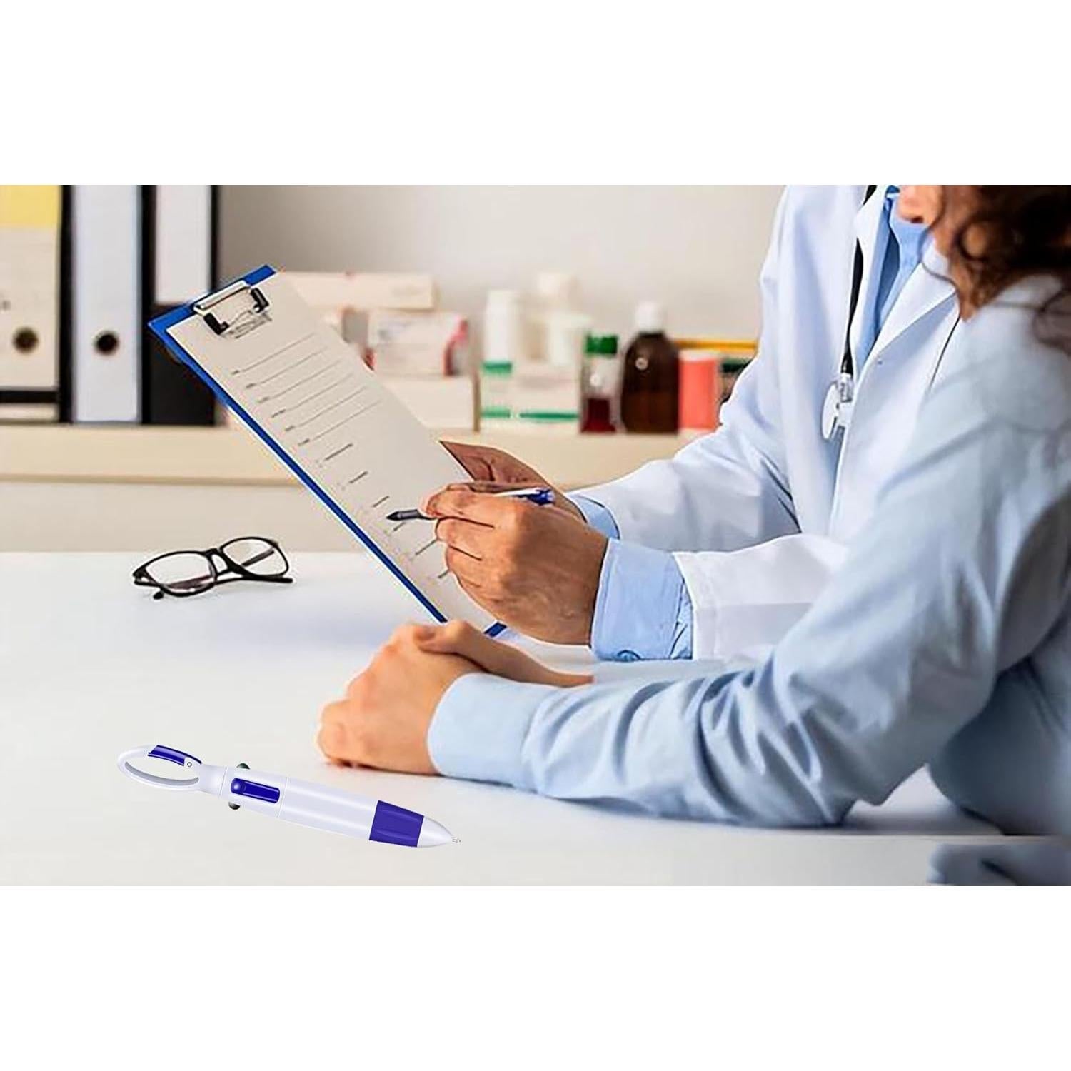 Conjunto de bolígrafos mini YYaaloa para enfermeras - 2 resaltadores y 2 llaveros