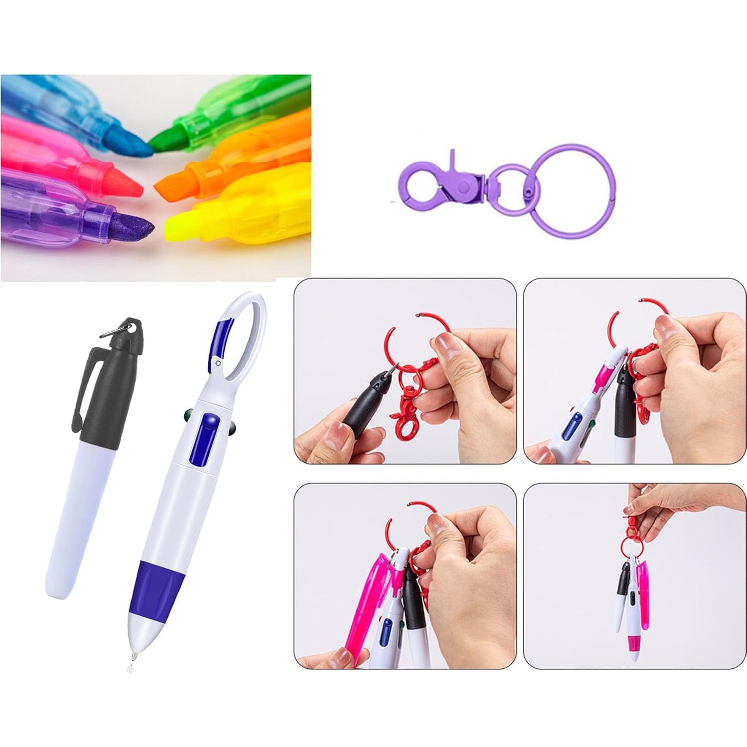 Conjunto de bolígrafos mini YYaaloa para enfermeras - 2 resaltadores y 2 llaveros