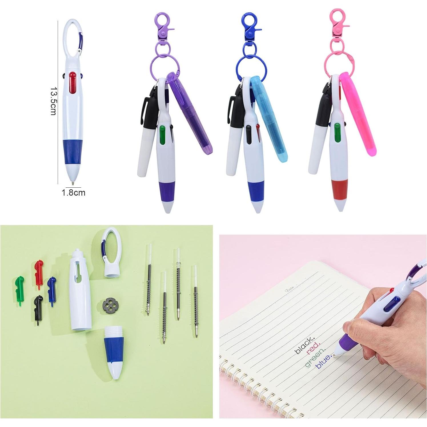 Conjunto de bolígrafos mini YYaaloa para enfermeras - 2 resaltadores y 2 llaveros