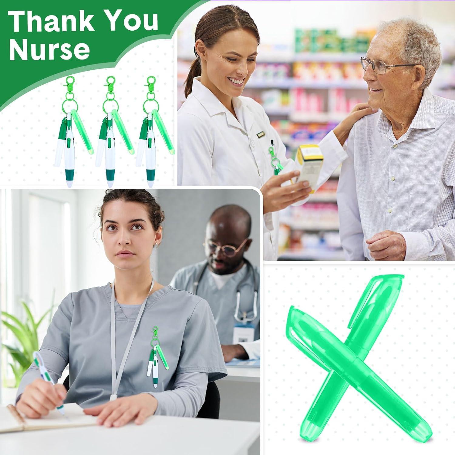 Set de 25 Bolígrafos y Resaltadores Sherr Verde para Enfermería