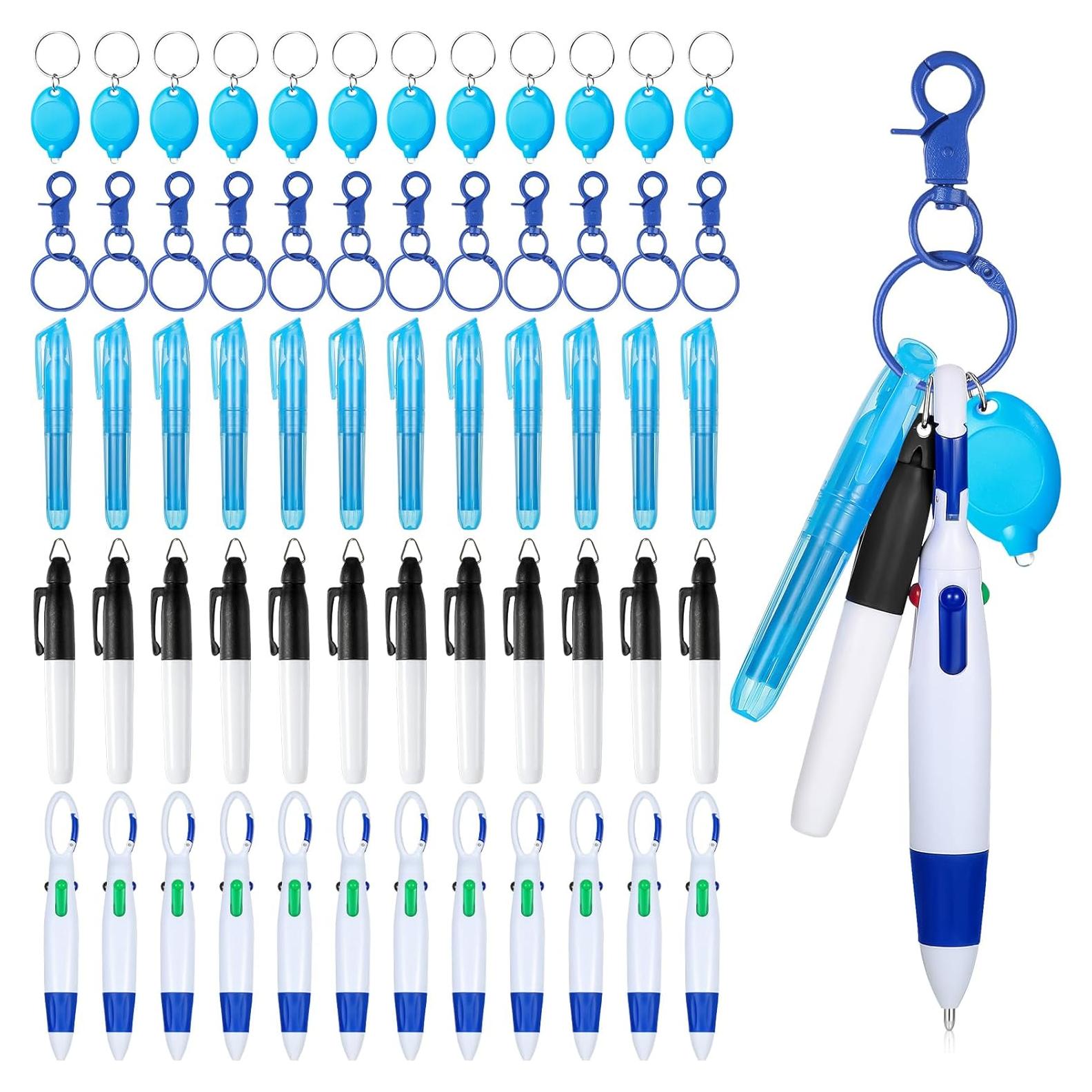 60 Bolígrafos Retráctiles Chinco con Llavero y Linterna LED
