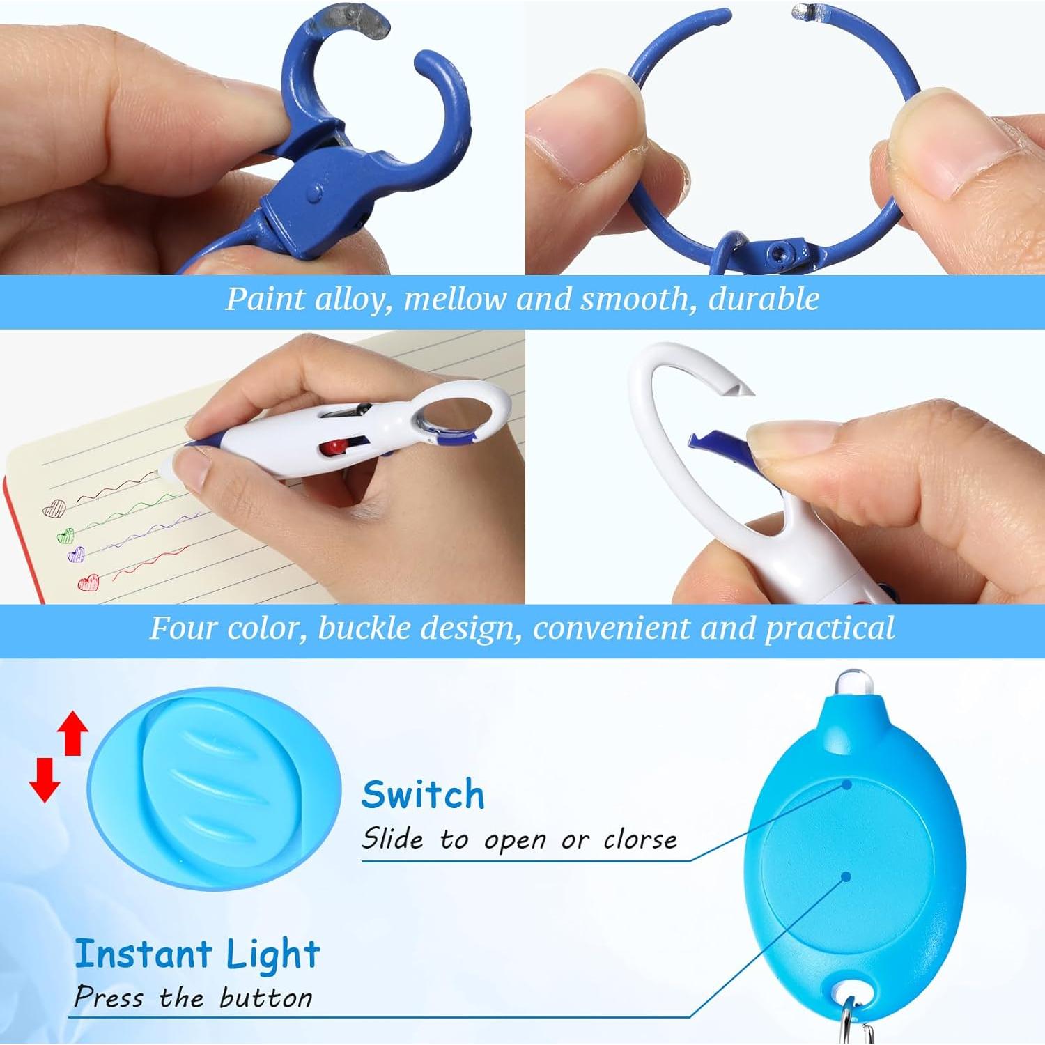 60 Bolígrafos Retráctiles Chinco con Llavero y Linterna LED