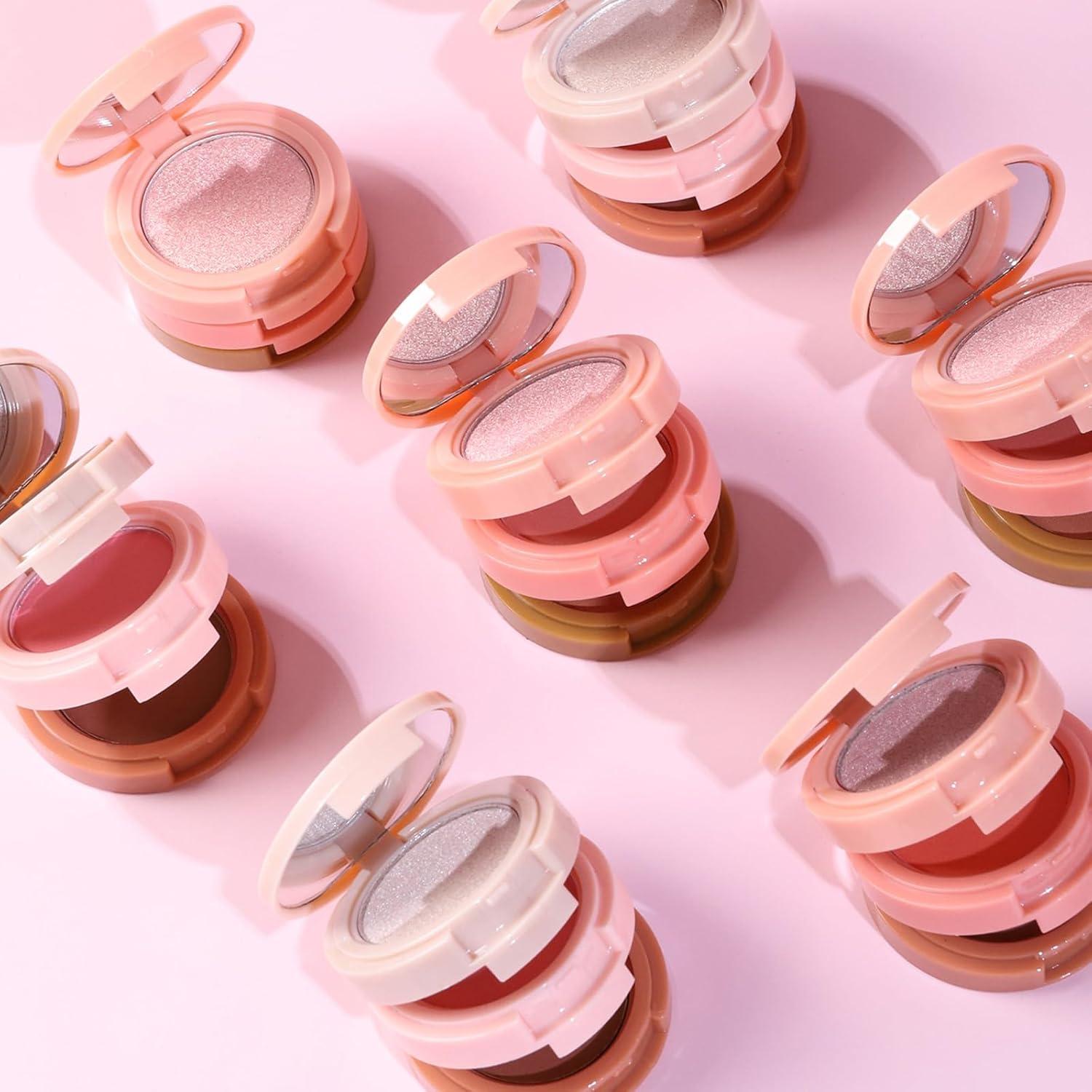 Paleta de Maquillaje 3 en 1 Yeweian - Rubor, Contorno e Iluminador