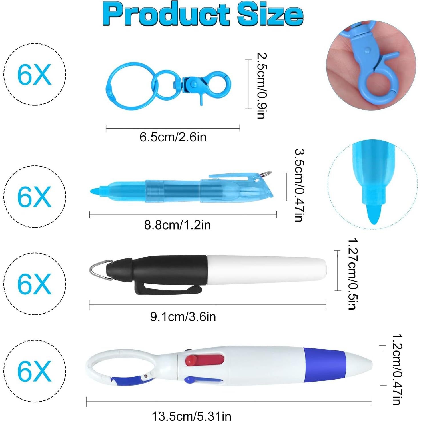 Paquete 24 Piezas Bolígrafos Resaltadores DLUGOPIS Multicolor