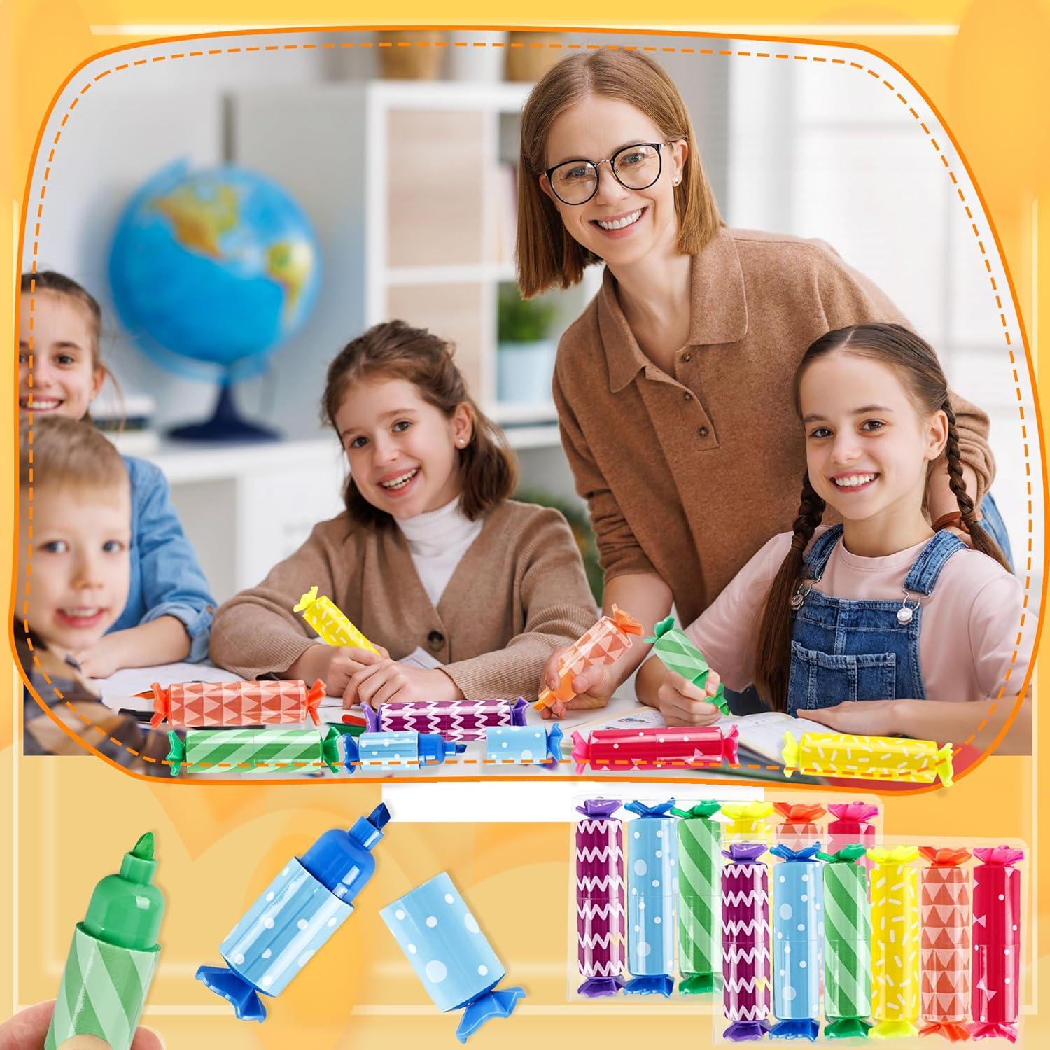 Paquete de 60 Mini Resaltadores Norcoin Multicolor Punta Chisel