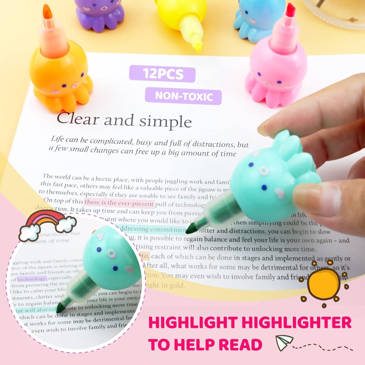 Set de 12 Resaltadores de Pulpo YETOOME Multicolor 20 cm