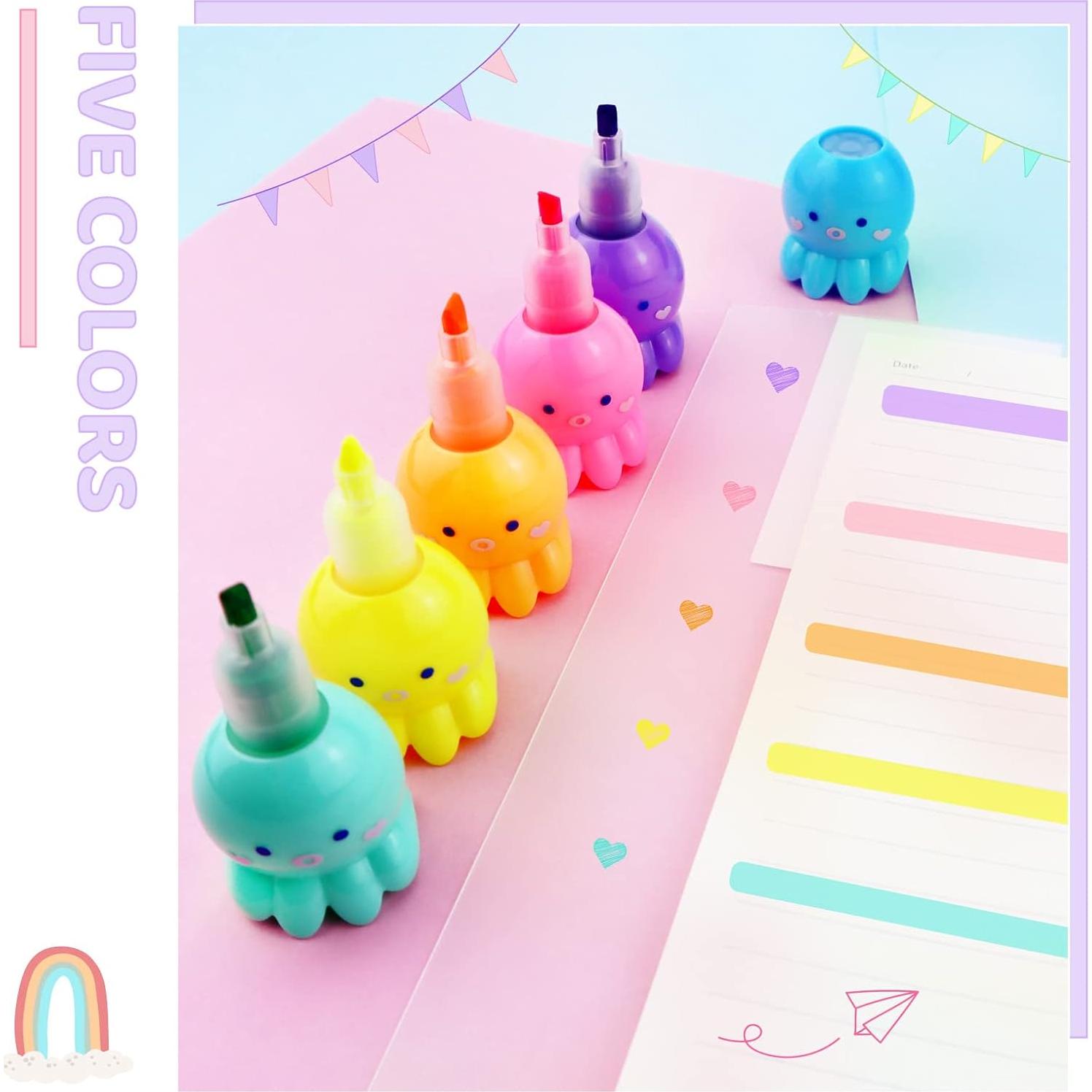 Set de 12 Resaltadores de Pulpo YETOOME Multicolor 20 cm