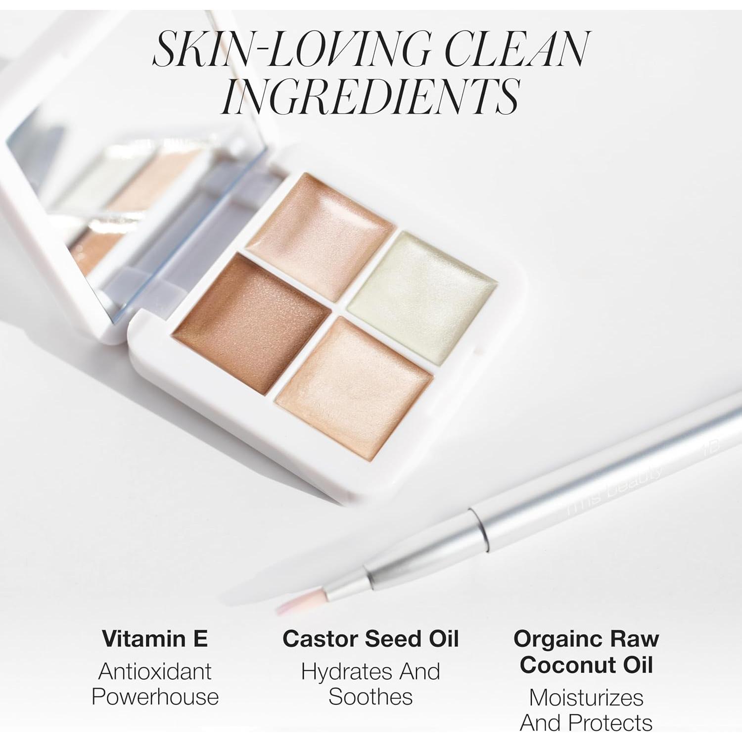 Paleta de Maquillaje RMS Beauty Glow Quad Mini - Iluminador y Rubor