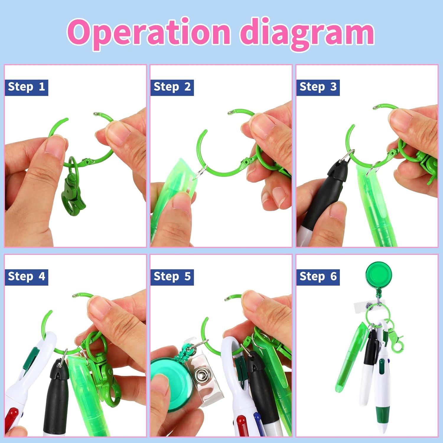 Conjunto 10 Piezas Plumas de Enfermera Whaline Rosa Verde