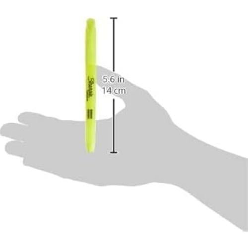Marcadores de Resaltador Sharpie Amarillo Fluorescente, Punta Cincel, Caja de 12