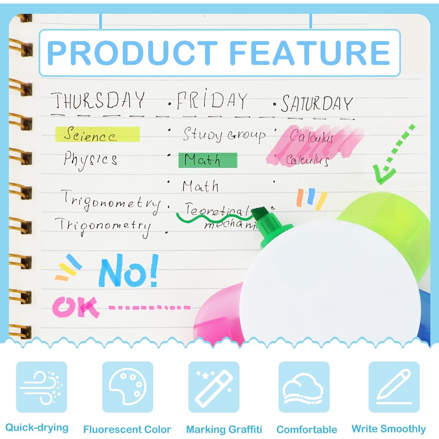 10 Marcadores Fluorescentes en Forma de Flor SAYAYA - Multicolor