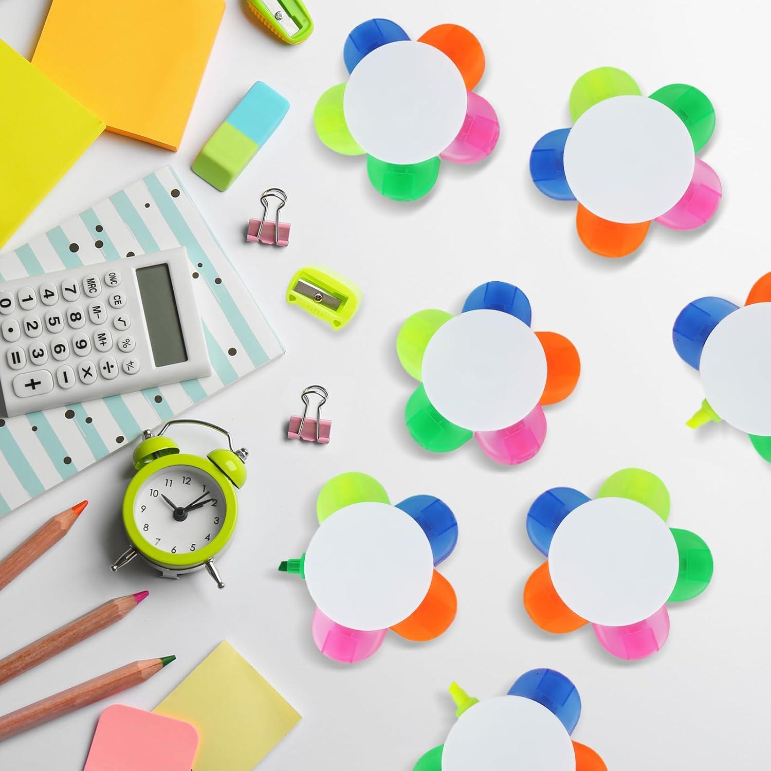 10 Marcadores Fluorescentes en Forma de Flor SAYAYA - Multicolor