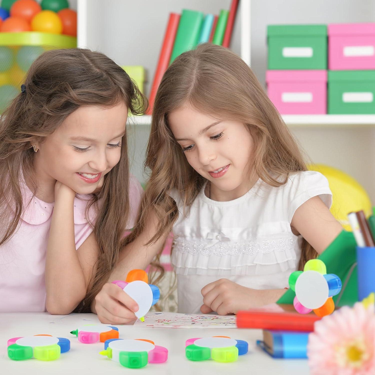 10 Marcadores Fluorescentes en Forma de Flor SAYAYA - Multicolor