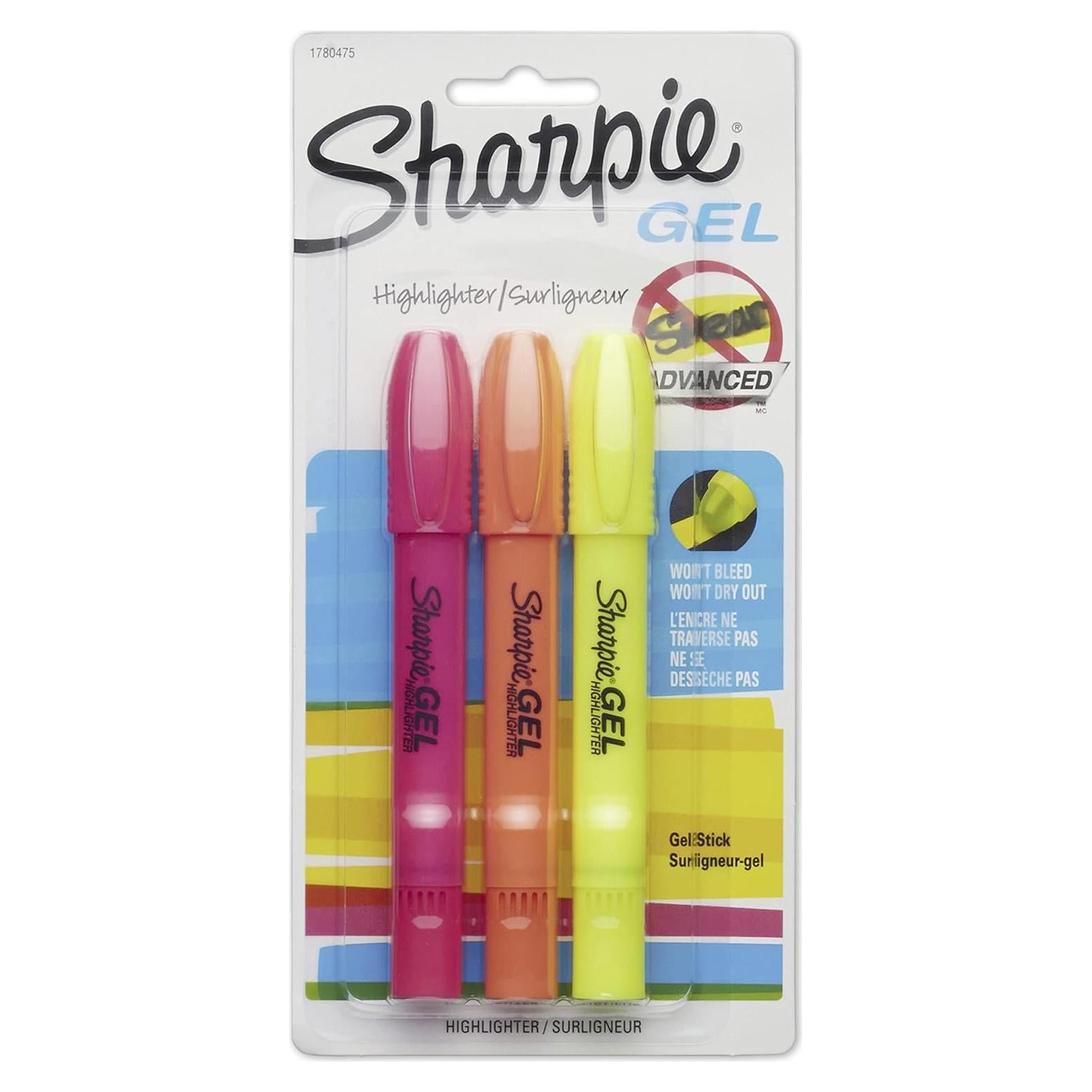 Marcadores Fluorescentes Gel Sharpie Asortidos 3 Colores 0.5mm