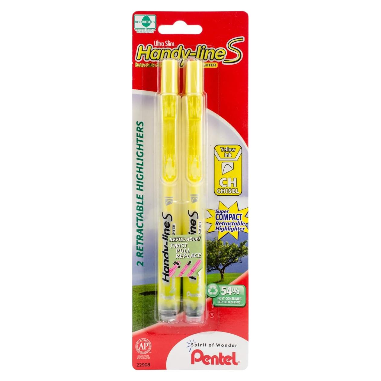 Marcador Resaltador Retráctil Pentel Handy-Line S Amarillo