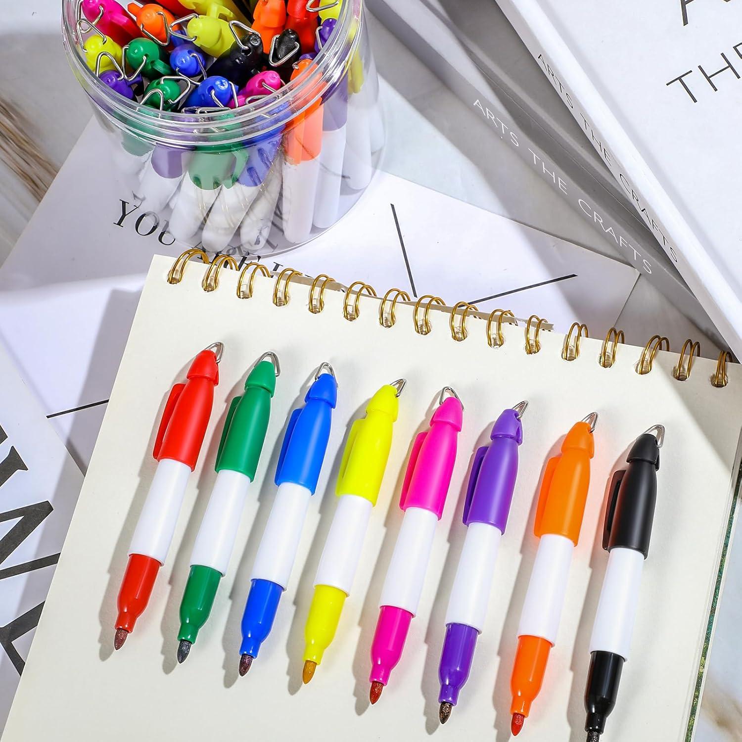 Ctosree Mini Marcadores Permanentes 80 Pcs Multicolor con Clips