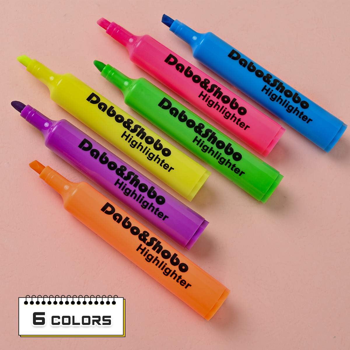 Set de 24 Marcadores Fluorescentes Dabo&Shobo - Tinta Rápido Secado