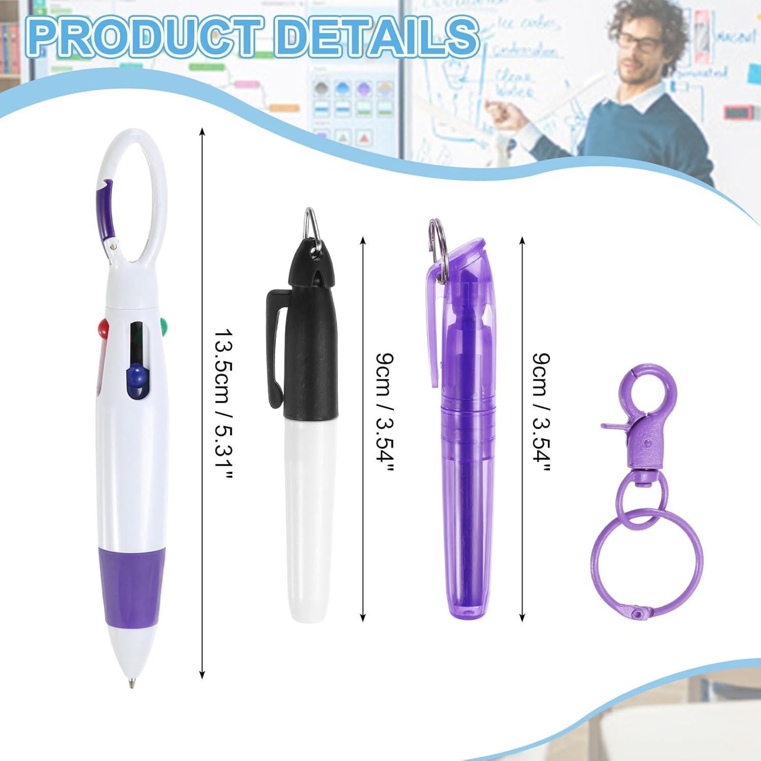 Mini Resaltador PATIKIL Púrpura con Clip para Llave 9 cm