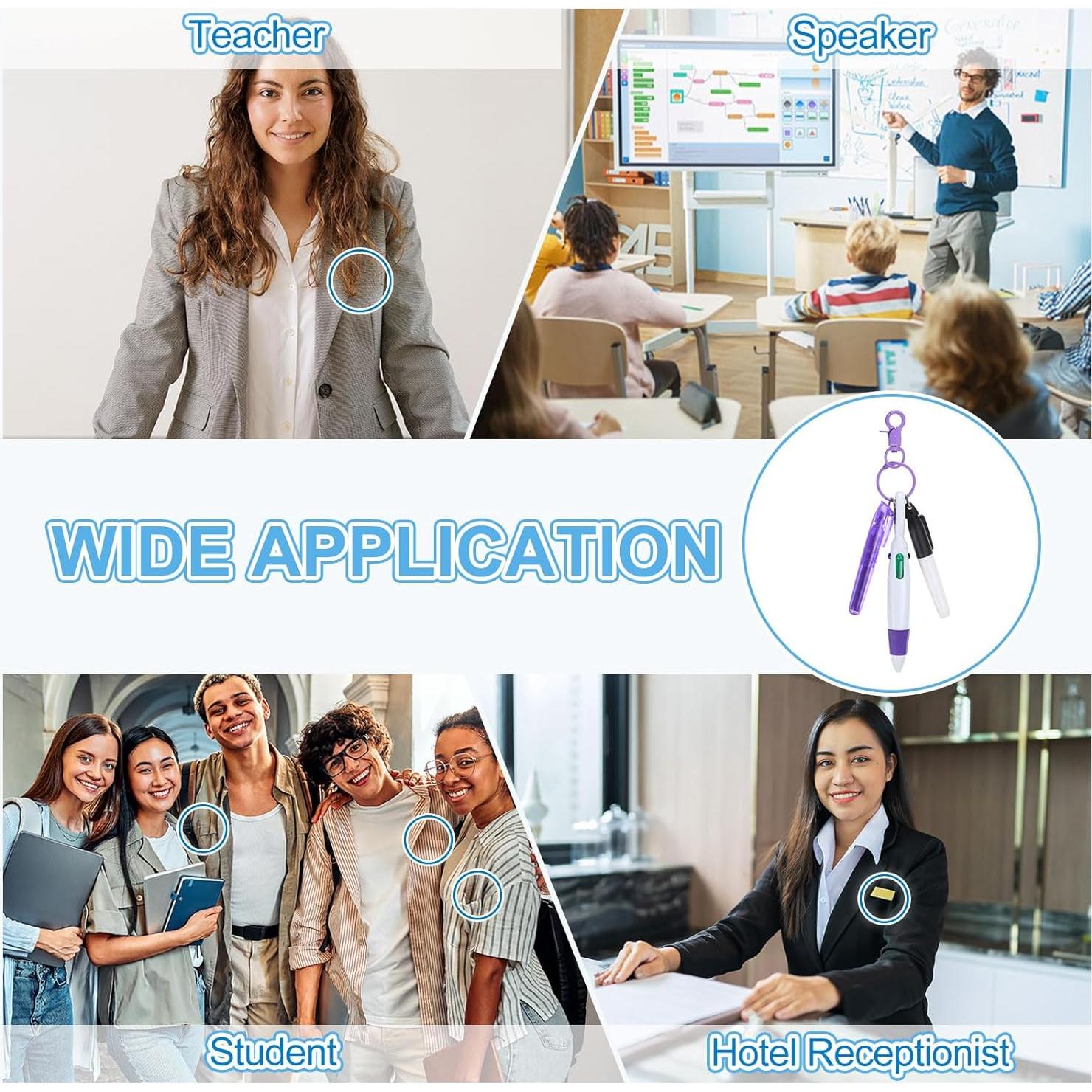 Mini Resaltador PATIKIL Púrpura con Clip para Llave 9 cm