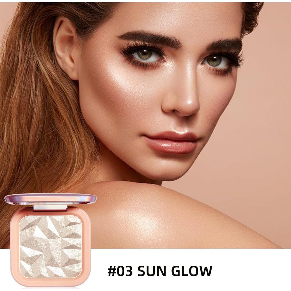 Paleta de Iluminador Facial ELESSY - Brillo Solar, 4 Tonos