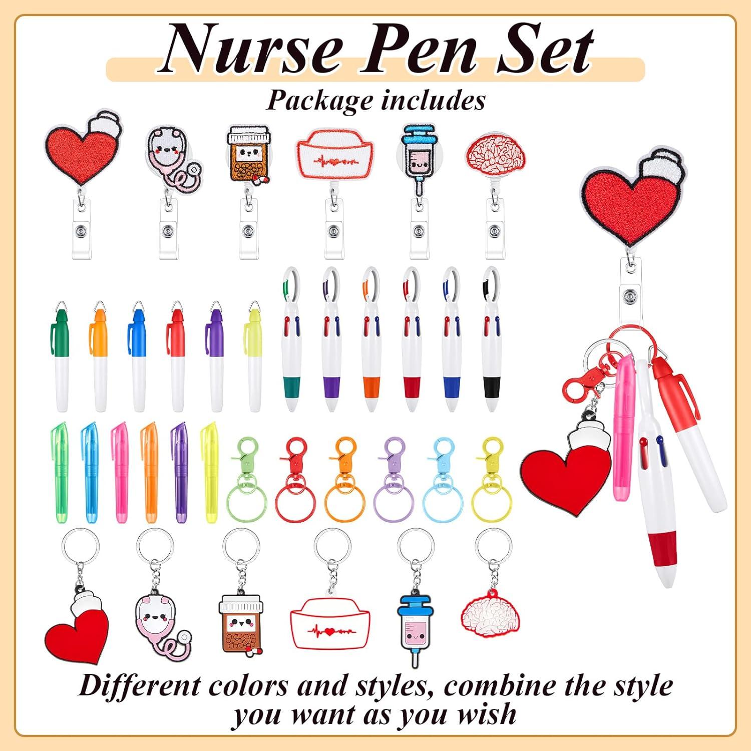 Juego de 36 Bolígrafos de Enfermería Henoyso con Carretes