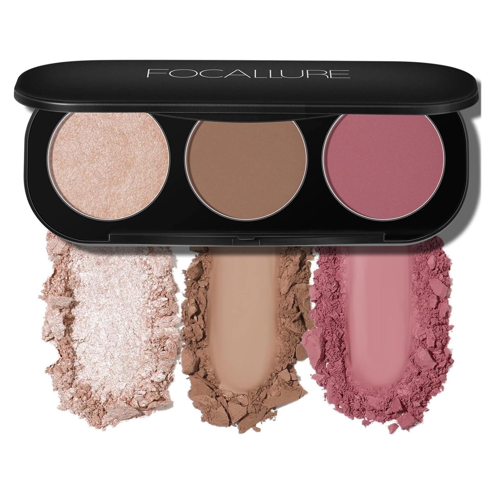 Paleta de Rubor e Iluminador FOCALLURE 3 en 1 - #10