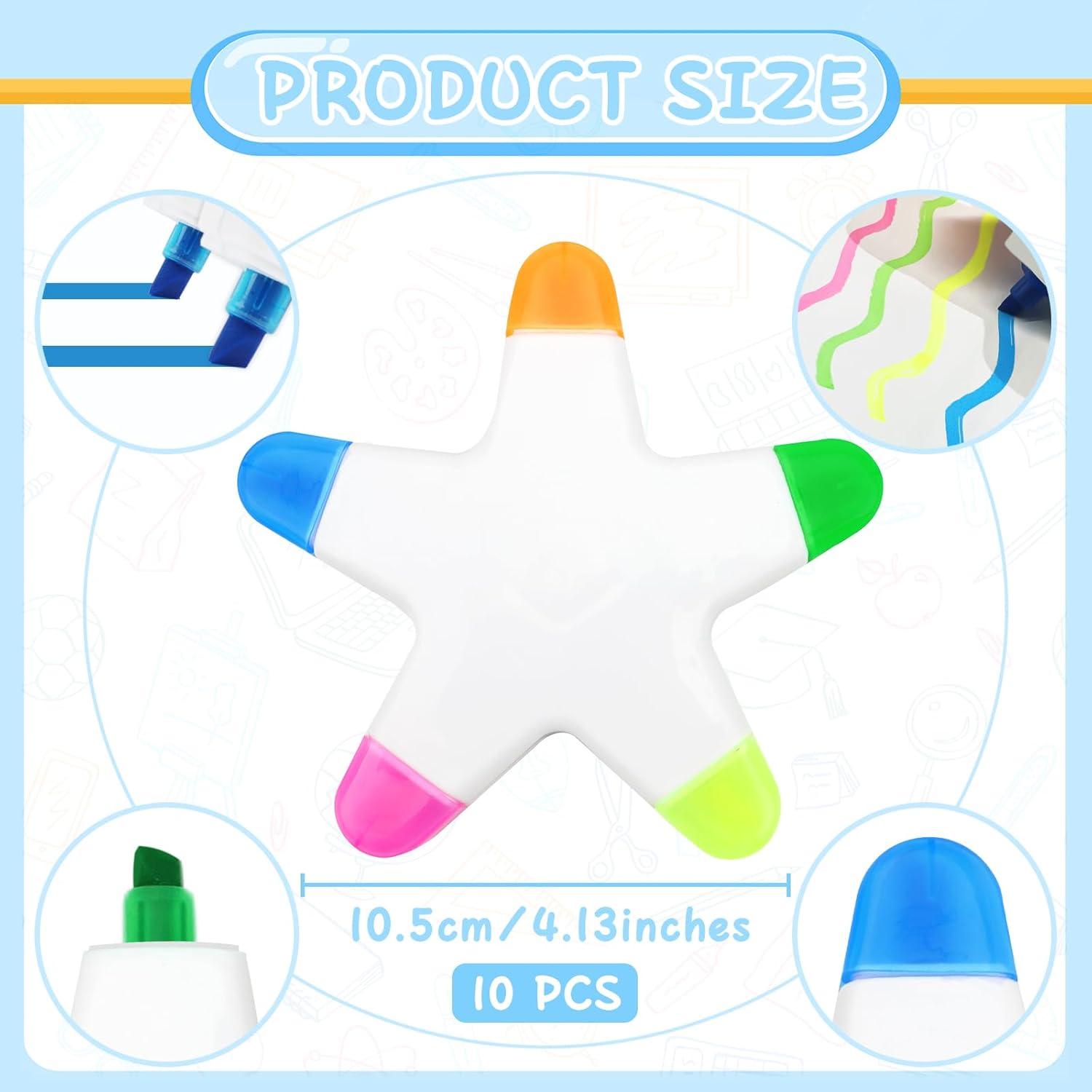 10 Marcadores Estrella Fluorescentes SAYAYA 5-en-1 Multicolor