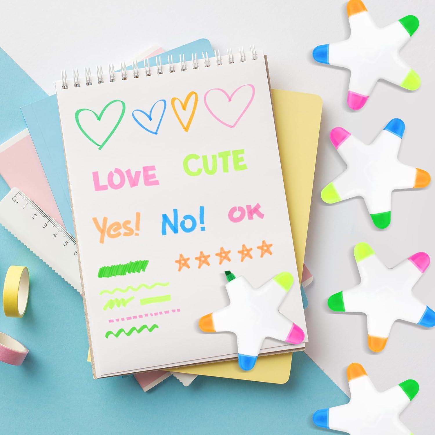 10 Marcadores Estrella Fluorescentes SAYAYA 5-en-1 Multicolor