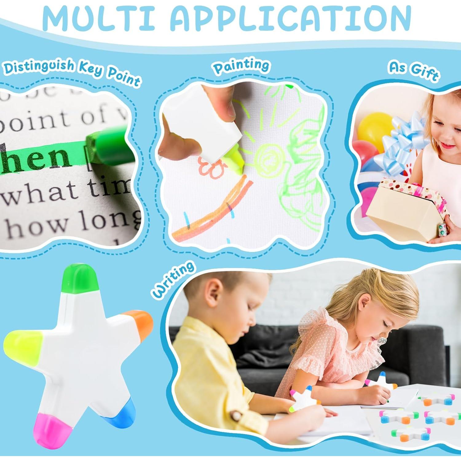 10 Marcadores Estrella Fluorescentes SAYAYA 5-en-1 Multicolor