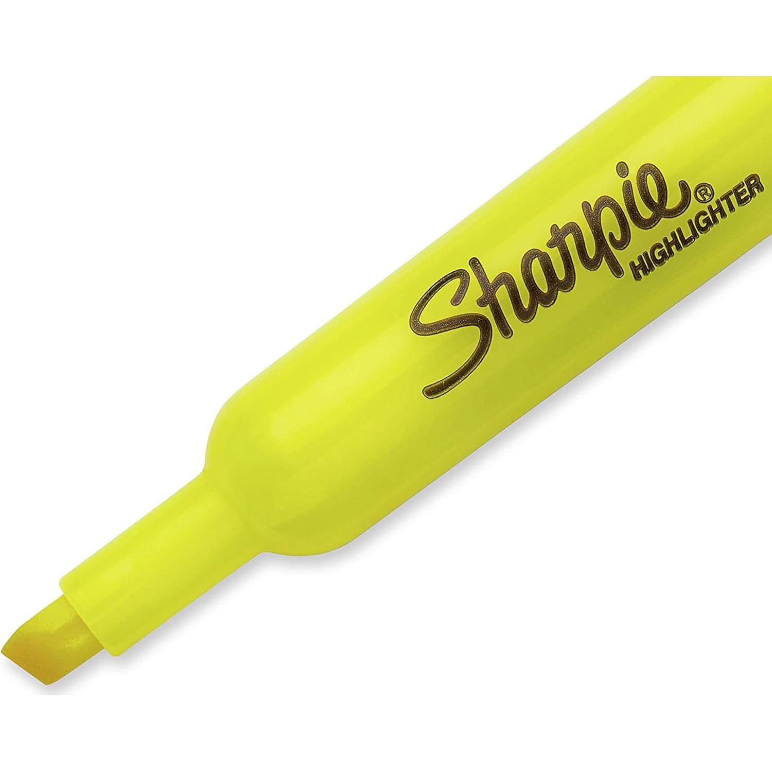 Marcadores de Resaltador Sharpie Tank Amarillo Fluorescente 12 Unidades