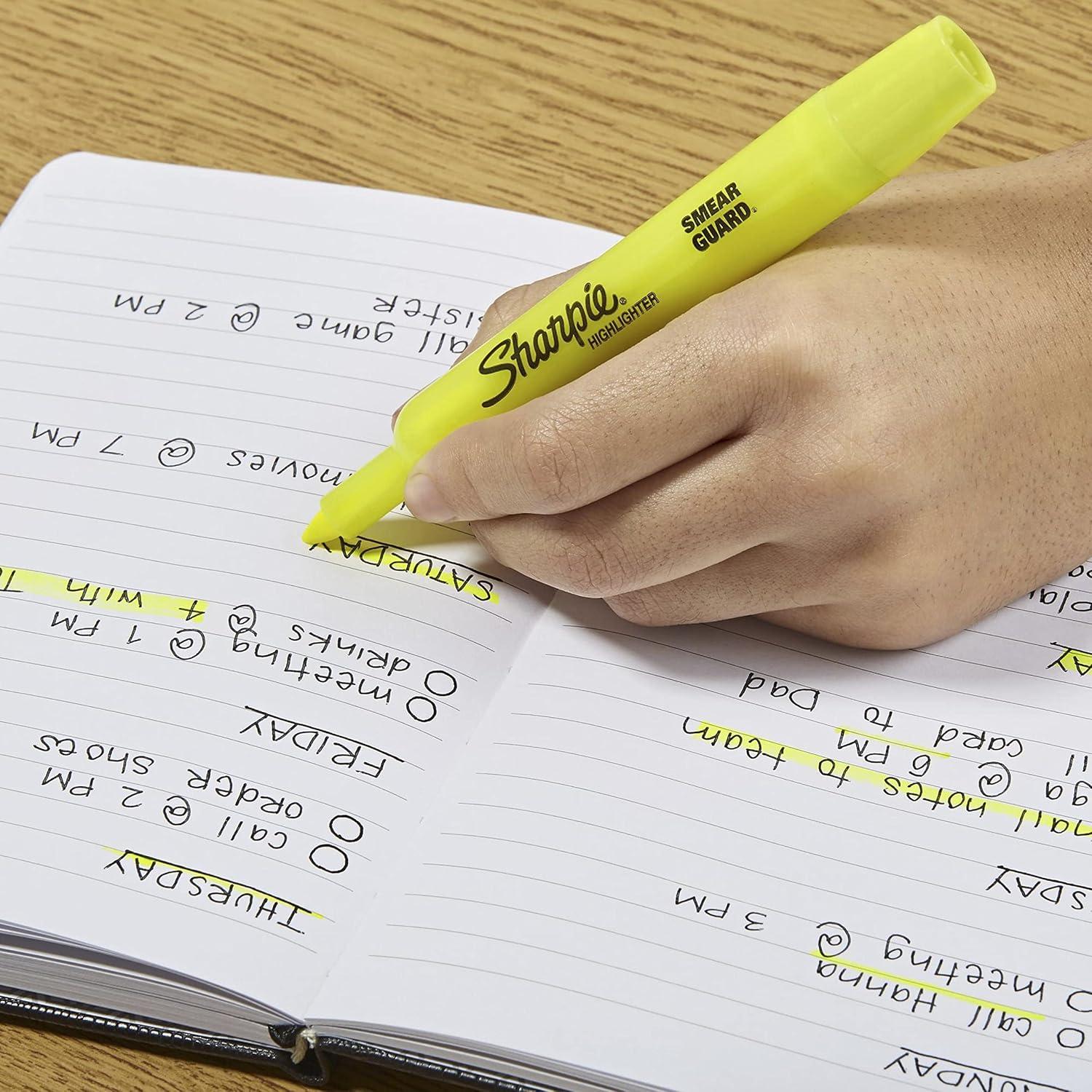 Marcadores de Resaltador Sharpie Tank Amarillo Fluorescente 12 Unidades