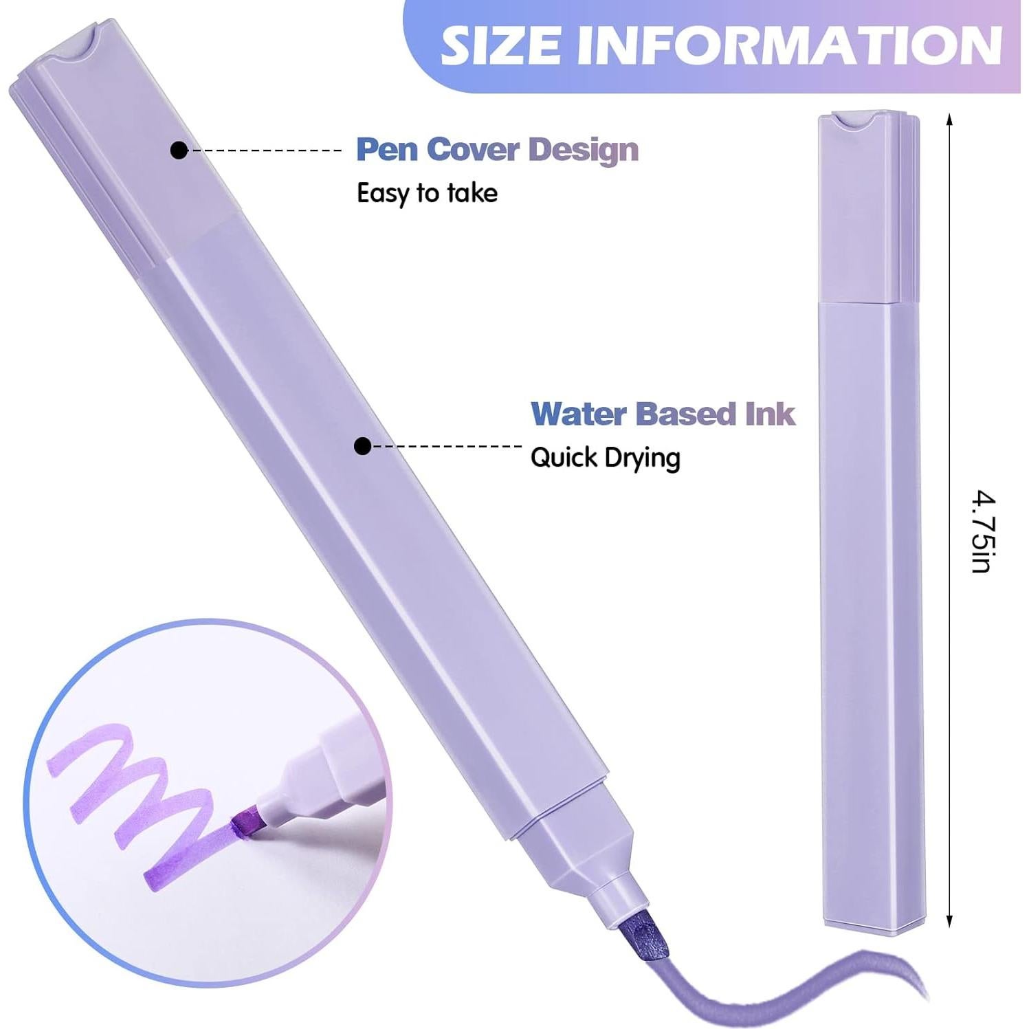 Marcadores Fluorescentes Pastel PerKoop 60 Pcs Punta Cincel