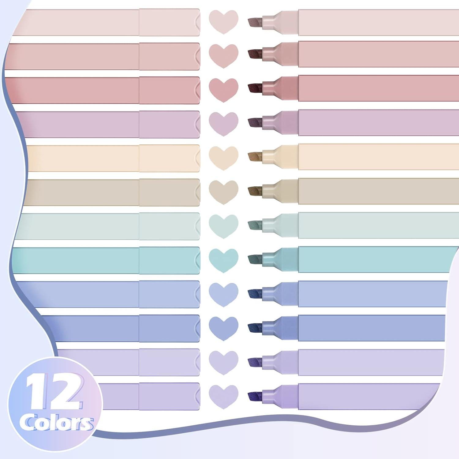 Marcadores Fluorescentes Pastel PerKoop 60 Pcs Punta Cincel