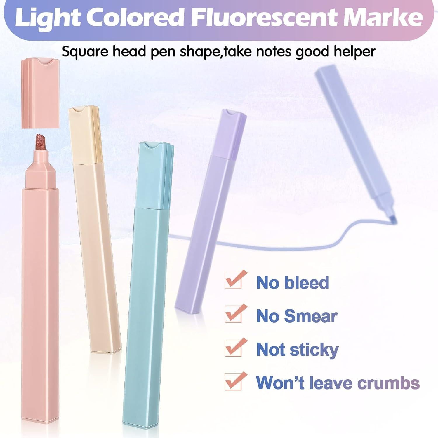 Marcadores Fluorescentes Pastel PerKoop 60 Pcs Punta Cincel