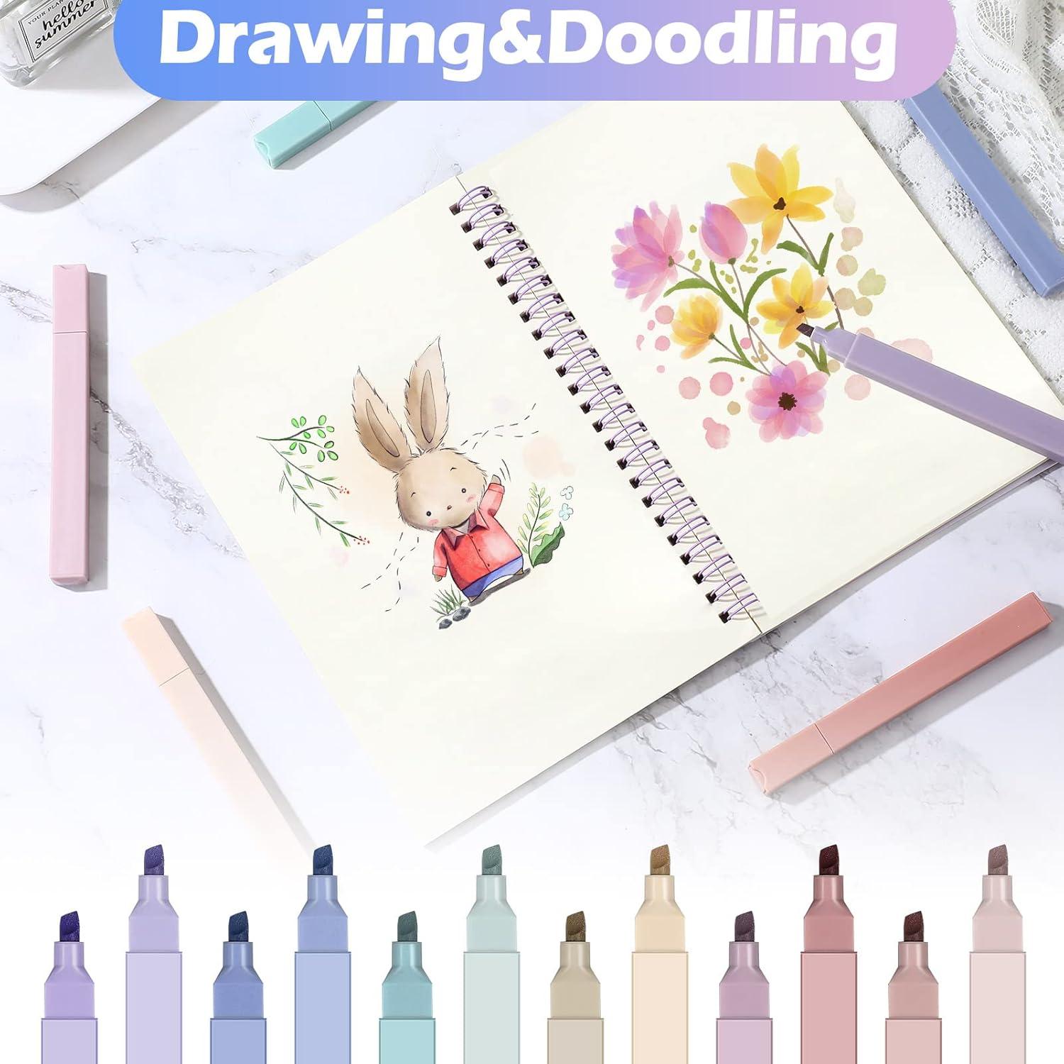 Marcadores Fluorescentes Pastel PerKoop 60 Pcs Punta Cincel