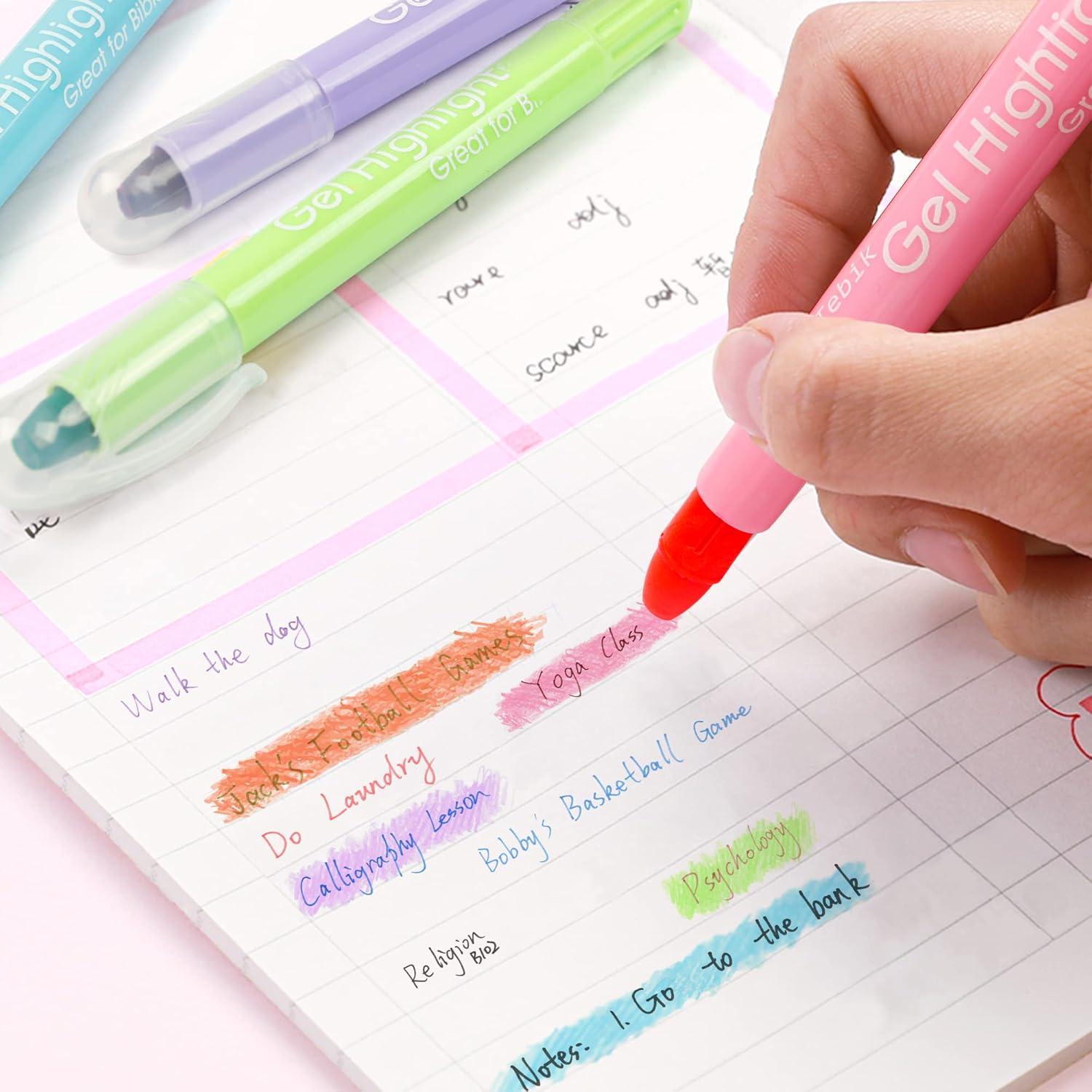 Marcadores de Gel Tebik 10 Colores Fluorescentes 0.7mm