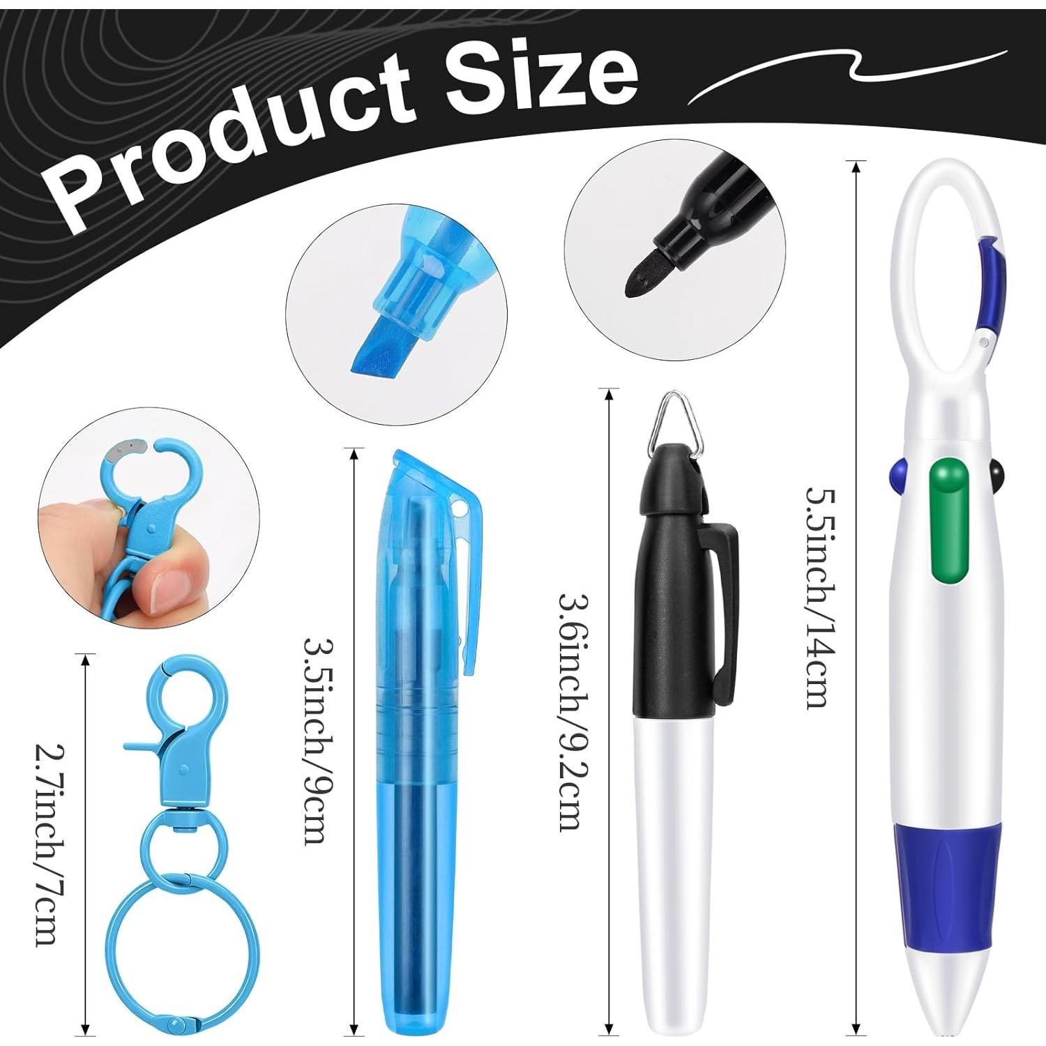 Paquete de 4 bolígrafos resaltadores KINYFY mini azules