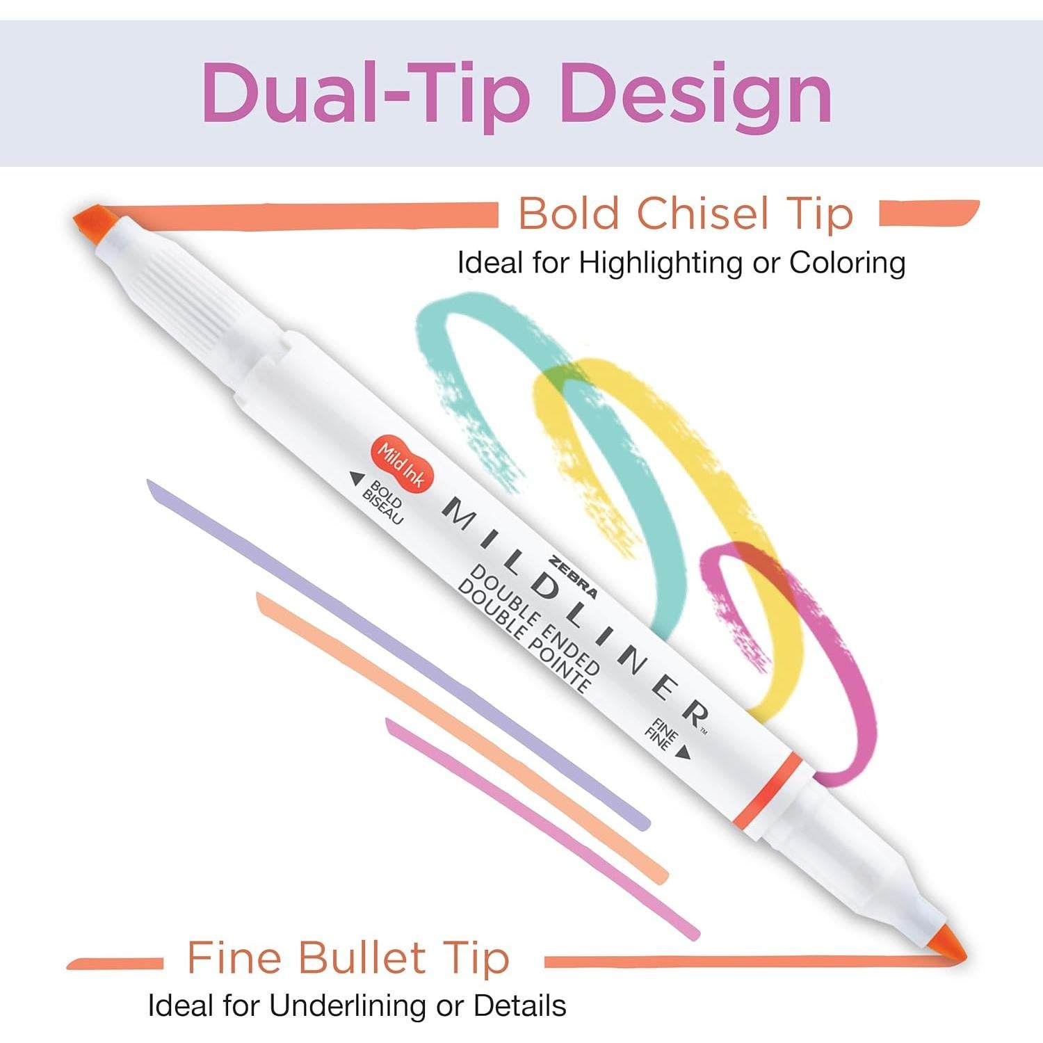 Juego de resaltadores Zebra Pen Mildliner 10 colores suaves