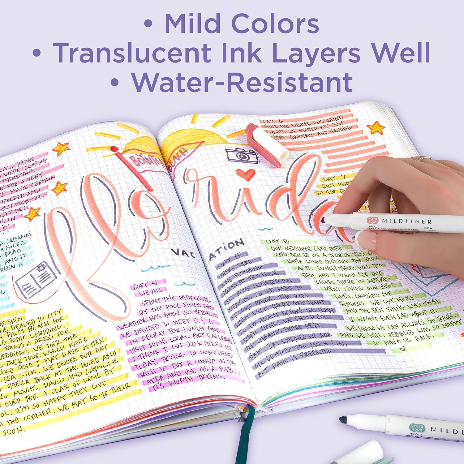 Juego de resaltadores Zebra Pen Mildliner 10 colores suaves