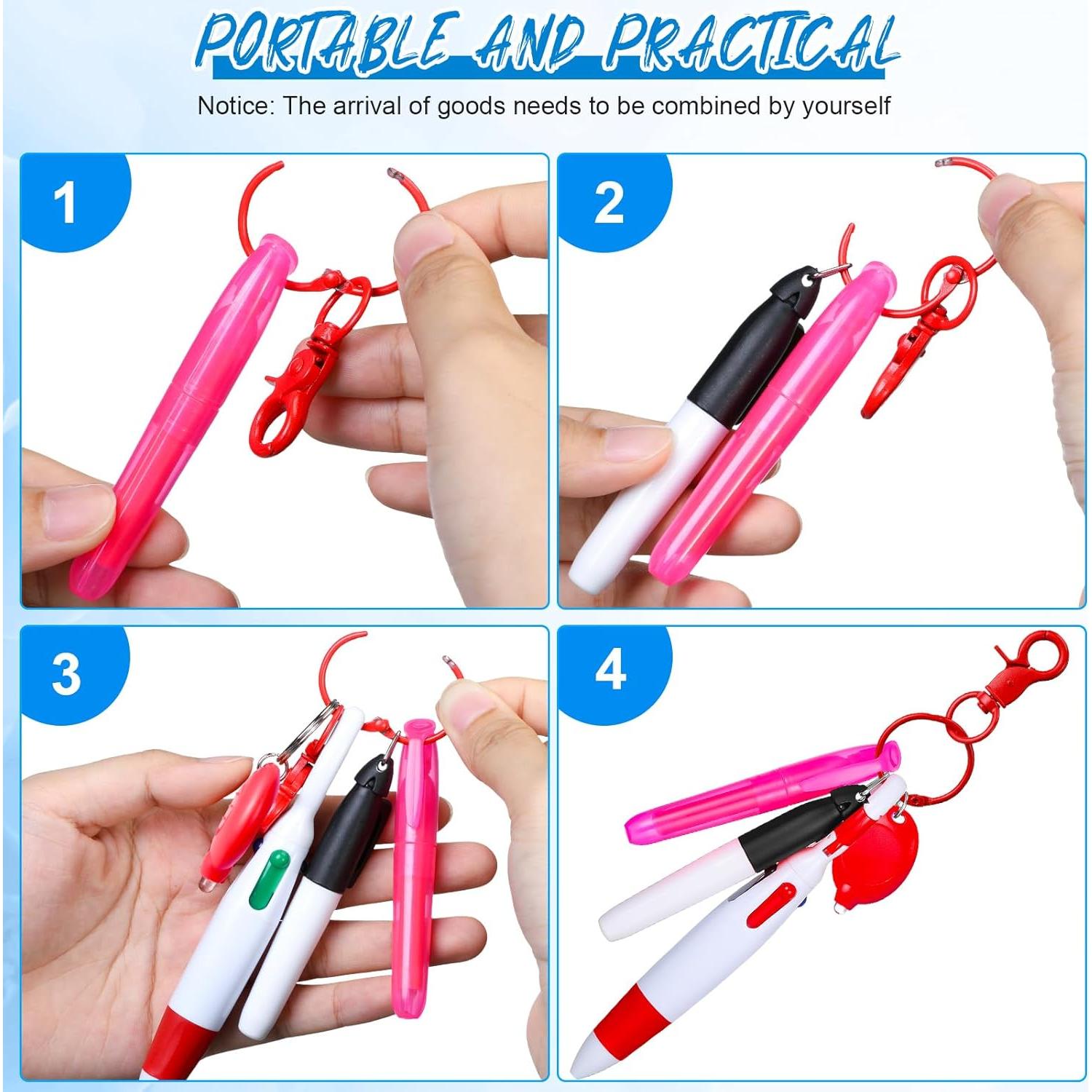 30 Piezas Bolígrafos Retráctiles y Mini Resaltadores Chinco