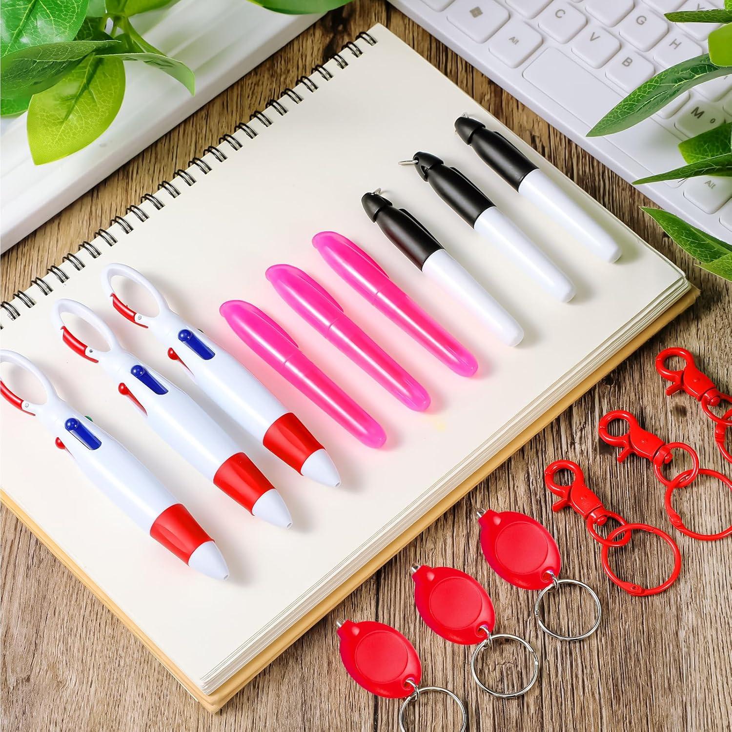 30 Piezas Bolígrafos Retráctiles y Mini Resaltadores Chinco