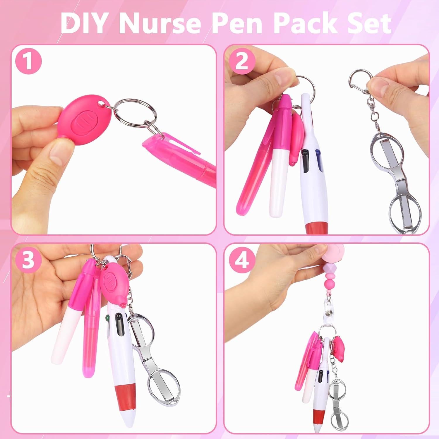 Set de Accesorios de Insignia de Enfermera Uaimvie 6 Pcs Lazo Rosa