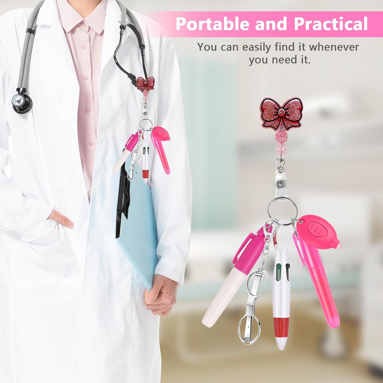 Set de Accesorios de Insignia de Enfermera Uaimvie 6 Pcs Lazo Rosa