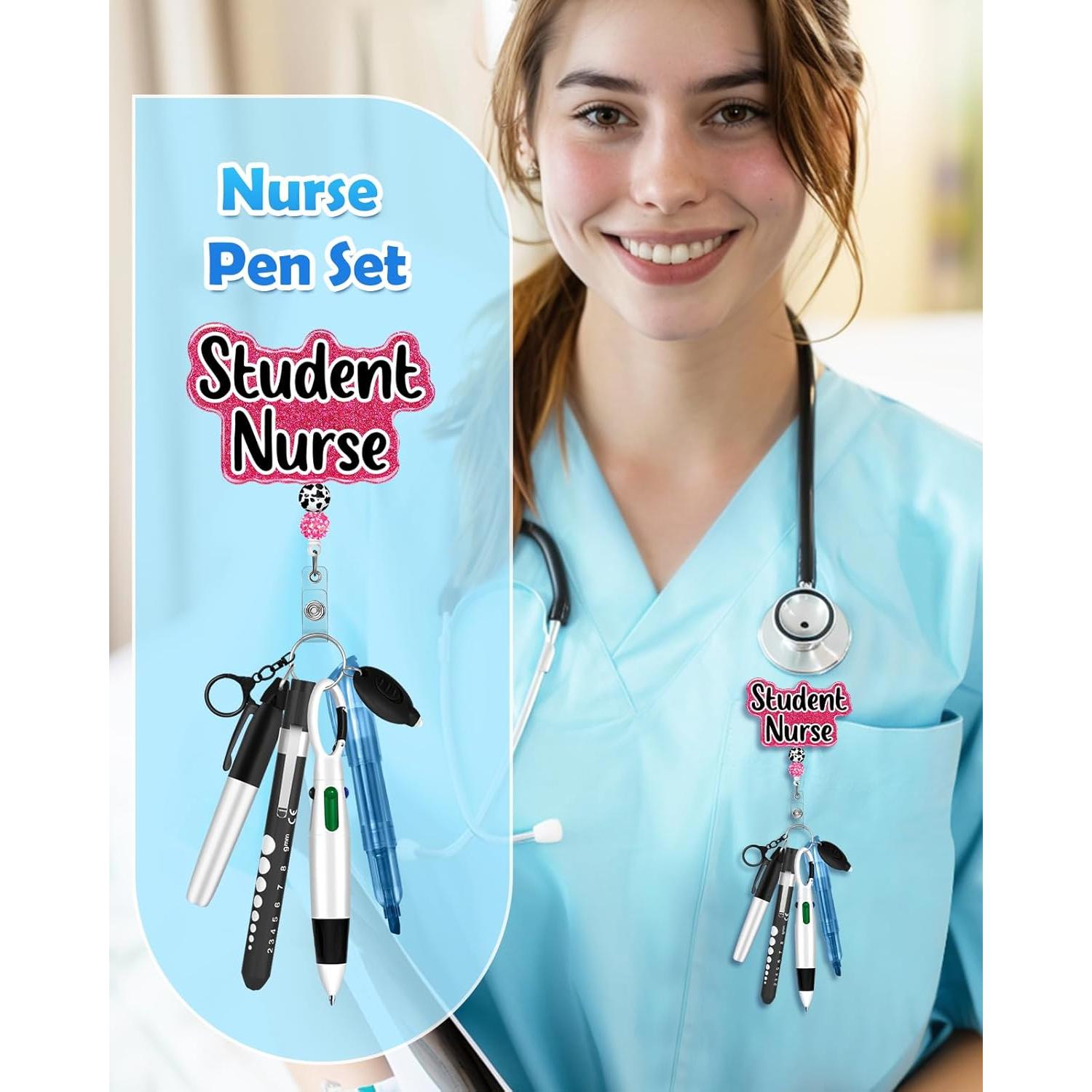 Conjunto de bolígrafos Plifal para enfermeras - 4 piezas con soporte