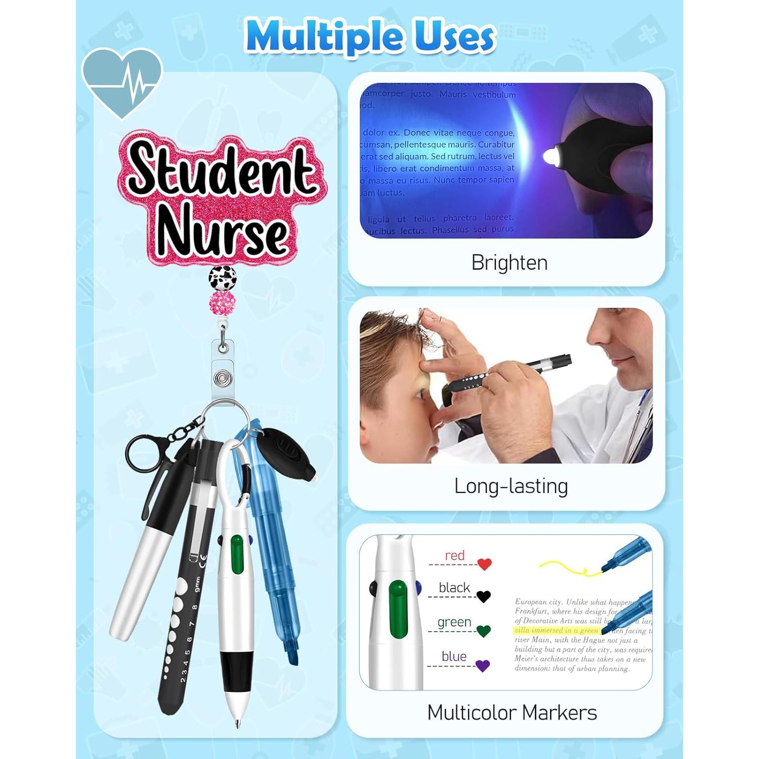 Conjunto de bolígrafos Plifal para enfermeras - 4 piezas con soporte