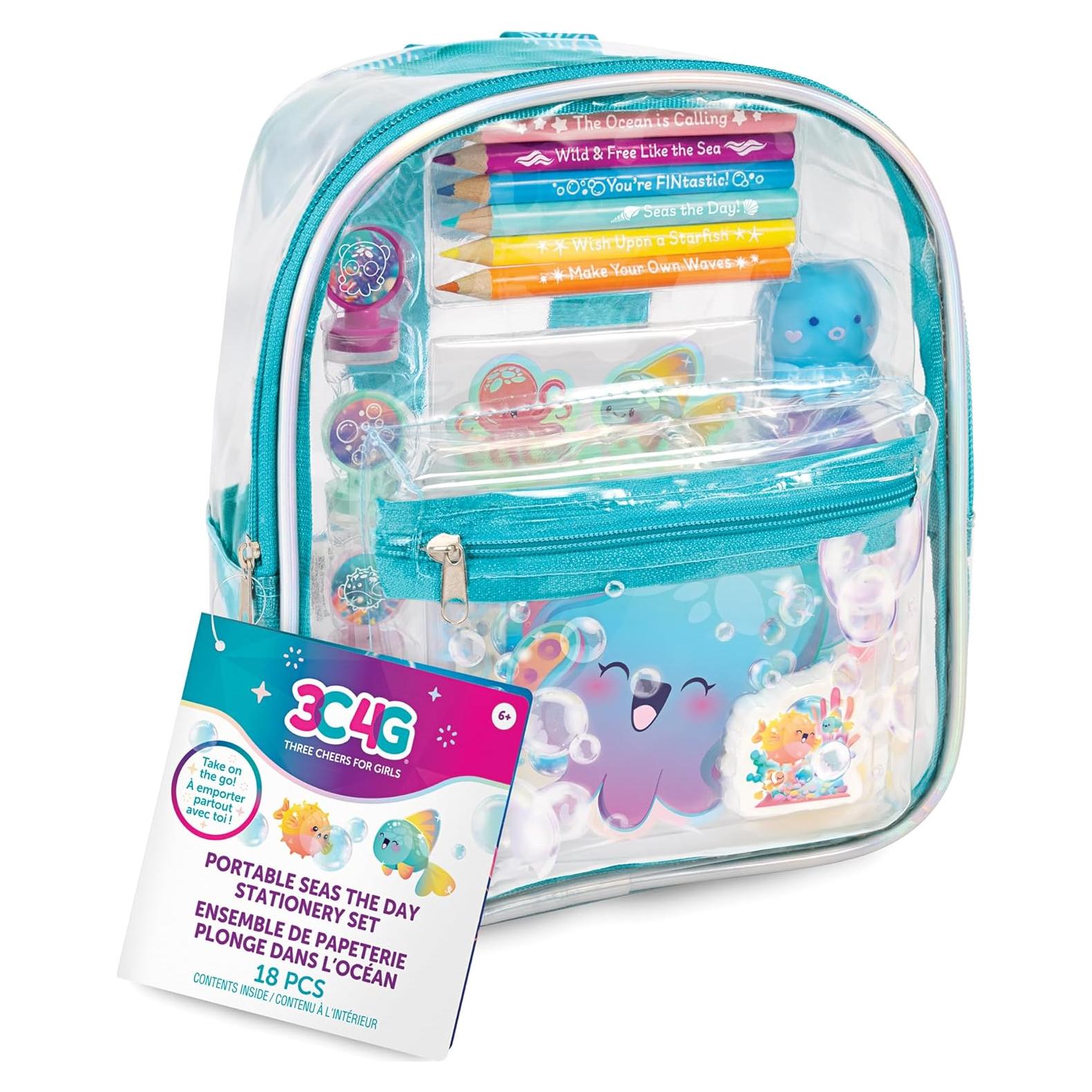 Set de Papelería Portátil 3C4G - Funda 20cm, Temática Oceánica